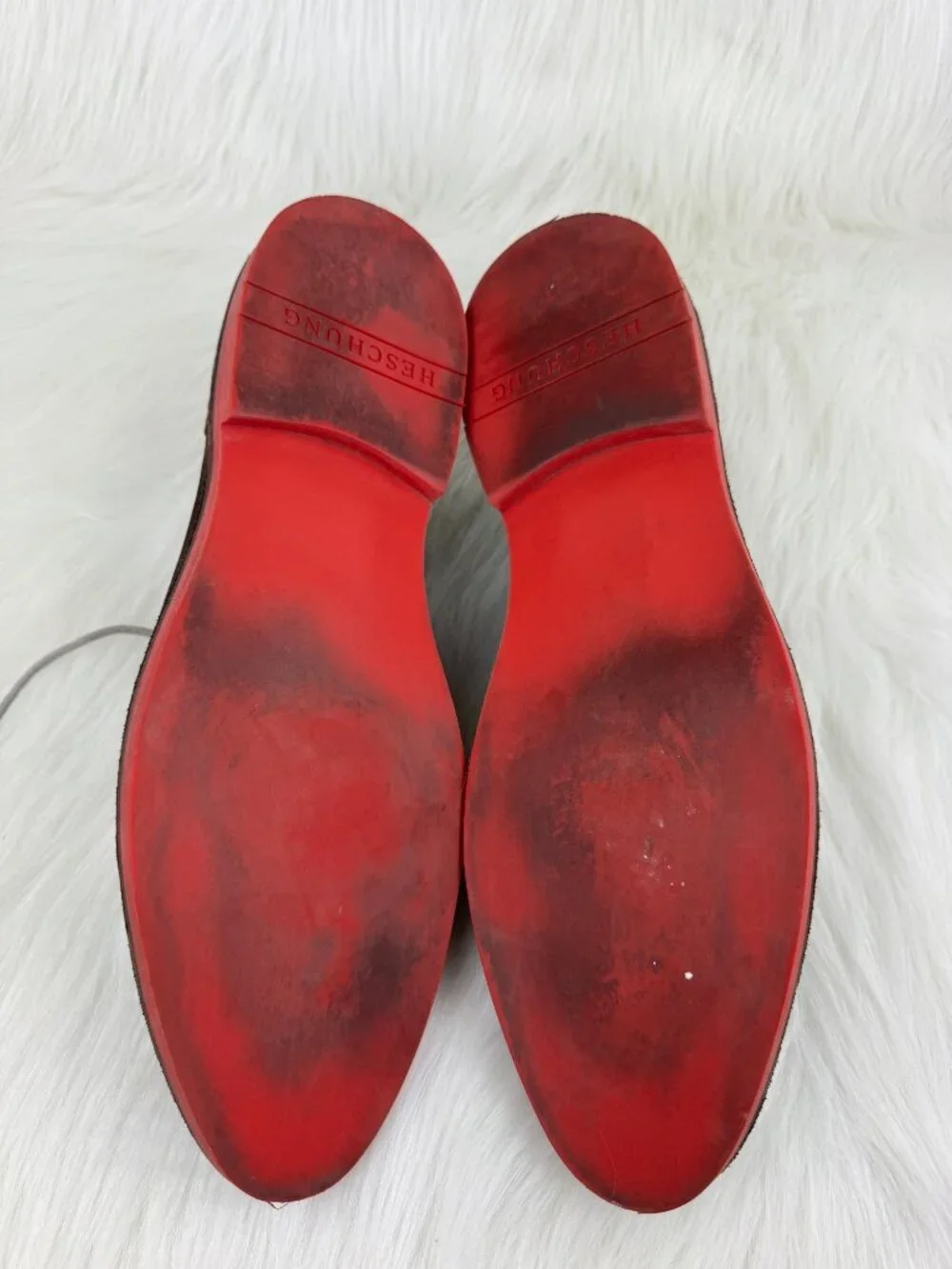 Men's Heschung 1934 Veritable Cousu Suede Oxford Shoes Brown Red Sole US 11.5
